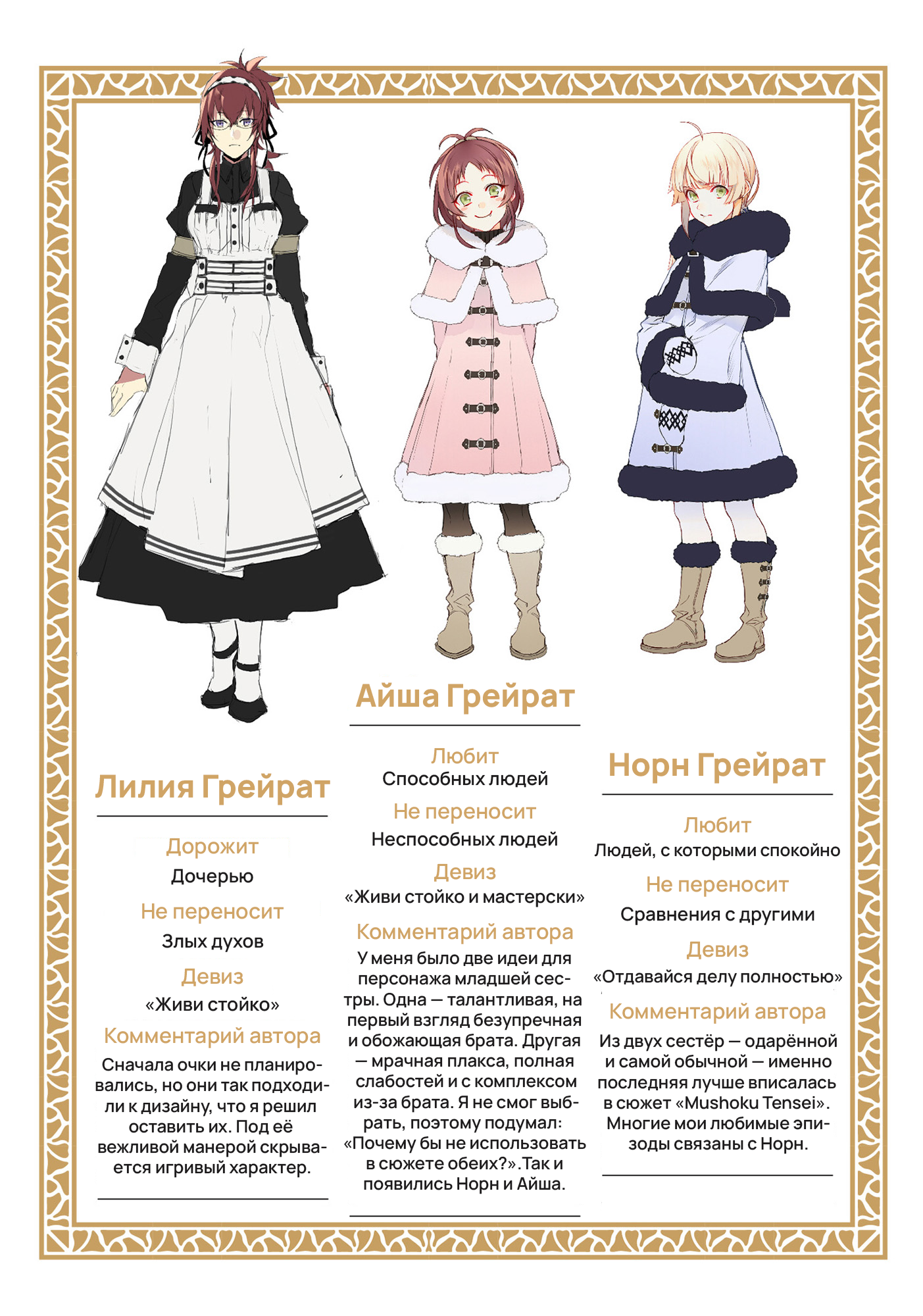 Карточки персонажей